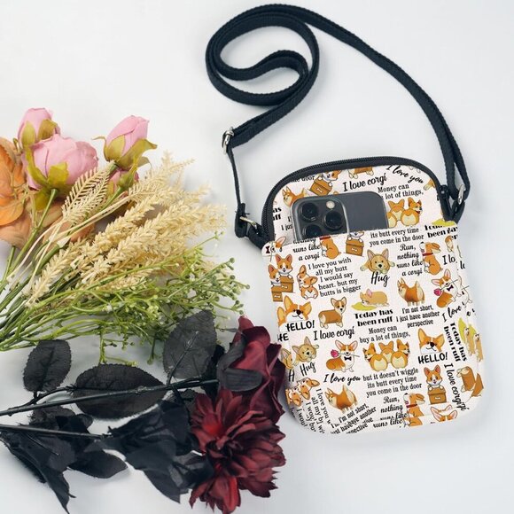 Adorable Corgi Print Mini Crossbody Bag - Lightweight & Versatile - Picture 6 of 7